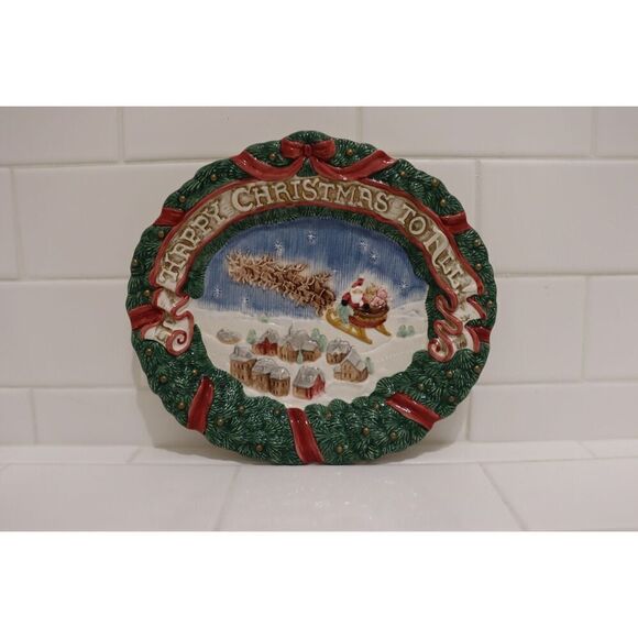 Fitz and Floyd Vintage Christmas Platter - Picture 1 of 4